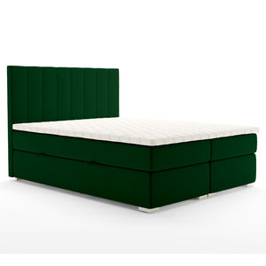 Čalúnená posteľ Lara 180x200, zelená, vr. matraca, topperu a ÚP