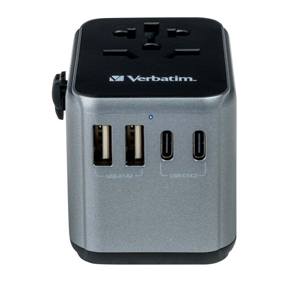 Cestovný adaptér VERBATIM UTA-03 2x USB-C, USB-A