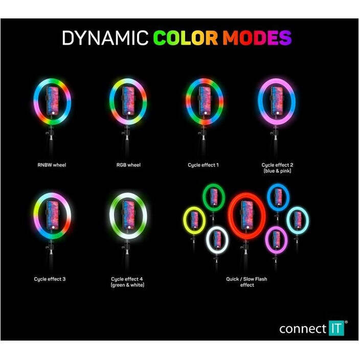 CONNECT IT Streaming Box Selfie10Ring kruhové 10&quot; RGB LED svetlo POŠKODENÝ OBAL