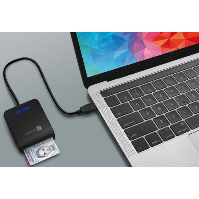 CONNECT IT USB čítačka eObčianok a čipových kariet, ČIERNA POŠKODENÝ OBAL
