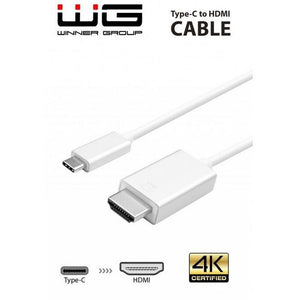Dátový kábel Winner USB-C/HDMI, 1,8m, biela