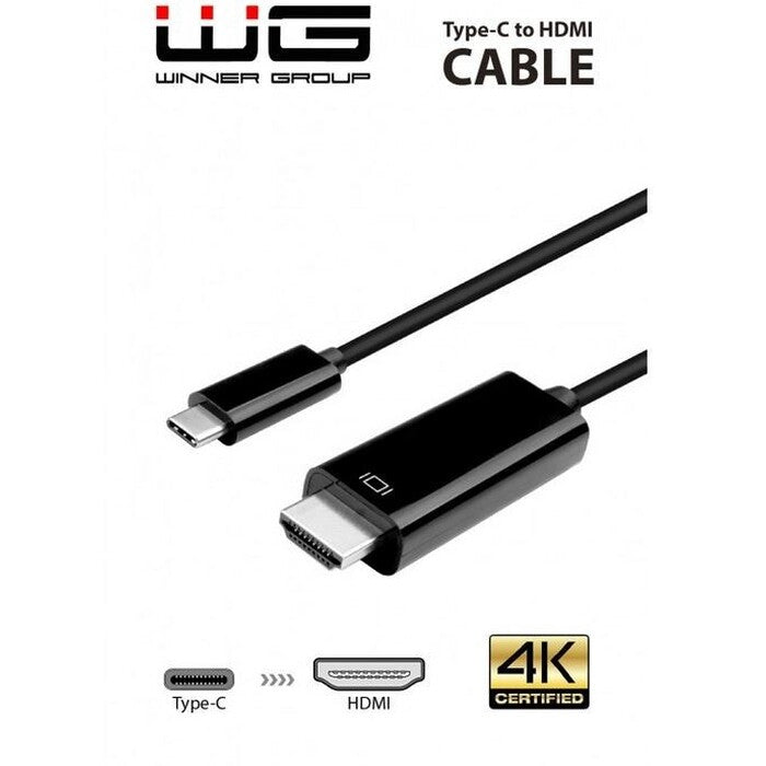Dátový kábel Winner USB-C/HDMI, 3m, čierna