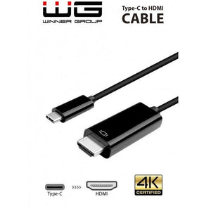 Dátový kábel Winner USB-C/HDMI, 3m, čierna