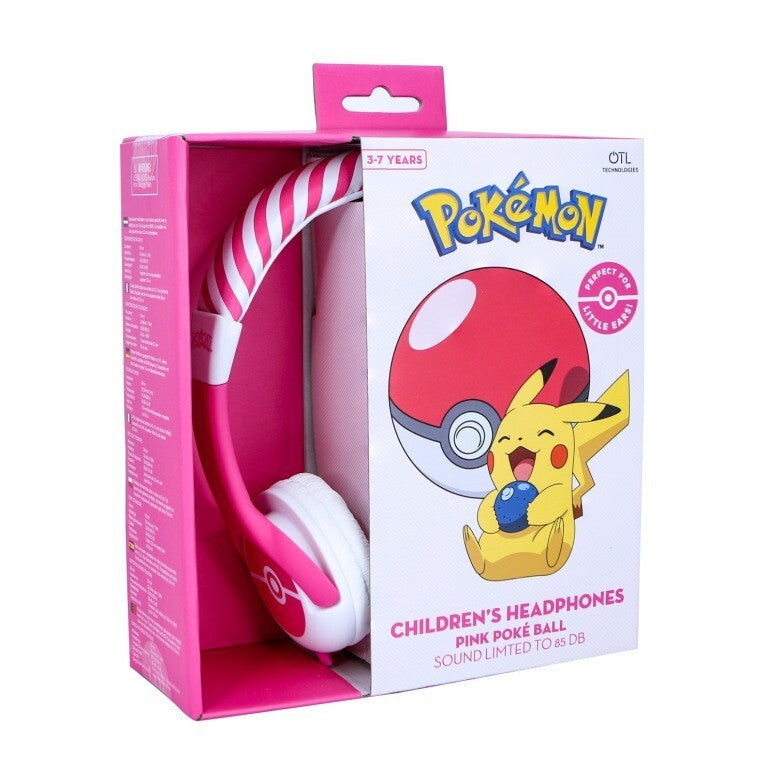 Detské slúchadlá cez hlavu OTL Pokemon Pink Pokeball