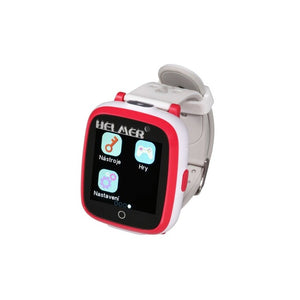 Detské smart hodinky Helmer KW 802, SIM karta, červeno-biela POUŽ