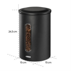 Dóza na kávu Xavax 1,3kg zrnkovej,1,5kg mletej kávy,matne čierna