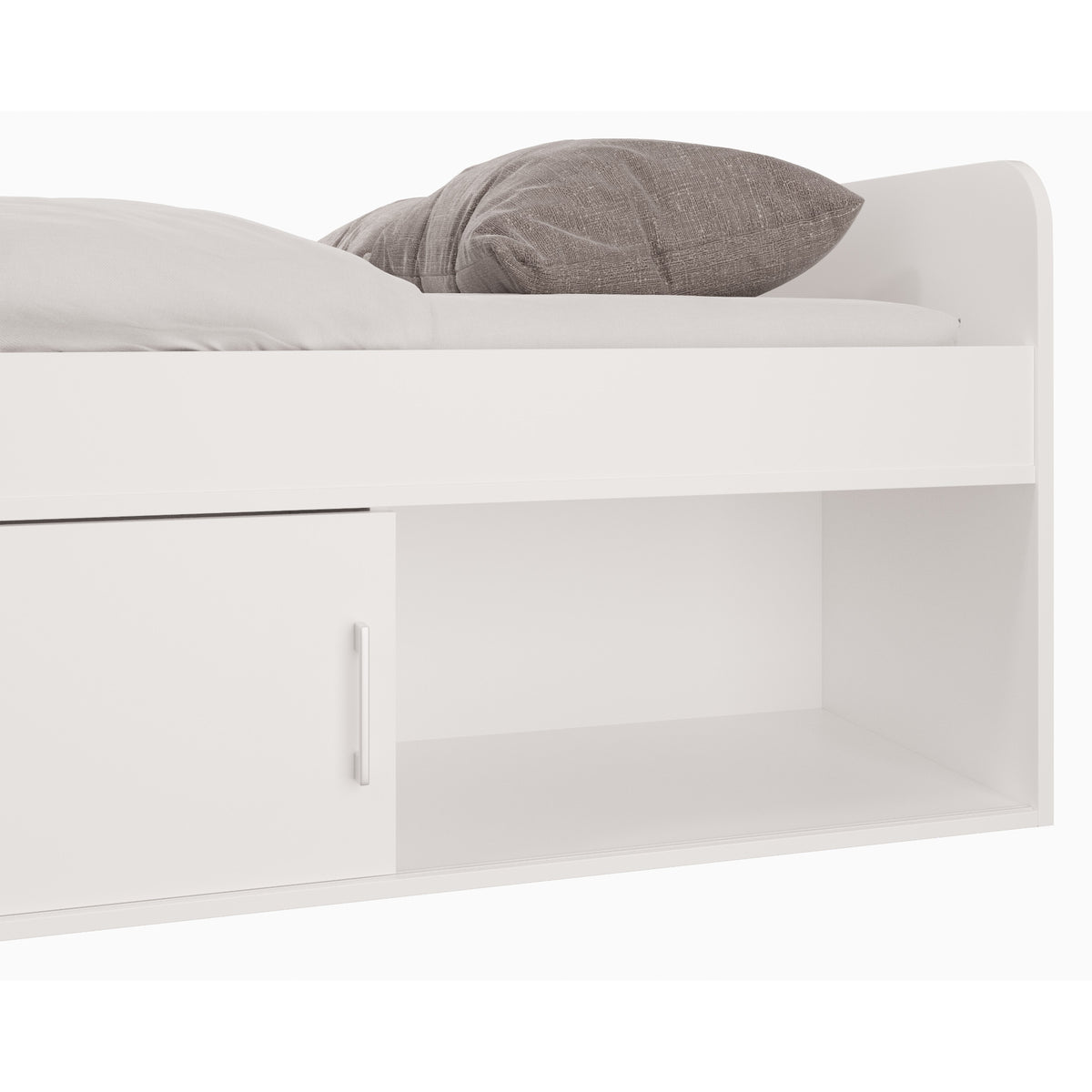 Drevená posteľ Branco 180x200, biela, bez matraca a roštu