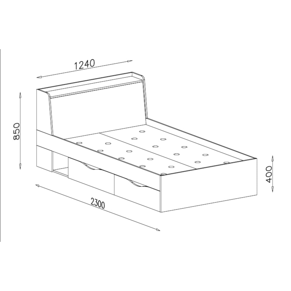 Drevená posteľ Eldani 120x200, dub, sivá