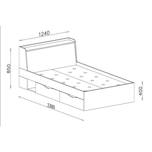 Drevená posteľ Eldani 120x200, dub, sivá