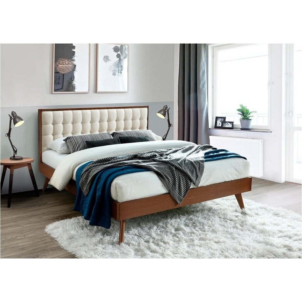 Drevená posteľ Frances 160x200, orech, bez matraca