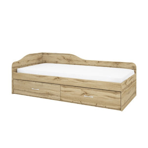 Drevená posteľ Arkadia 90x200 cm, 2x zásuvka, dakota,bez matraca