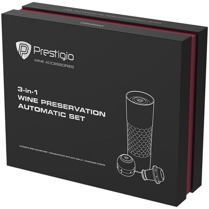 Elektrický set na uchovanie nedopitých fliaš vína Prestigio
