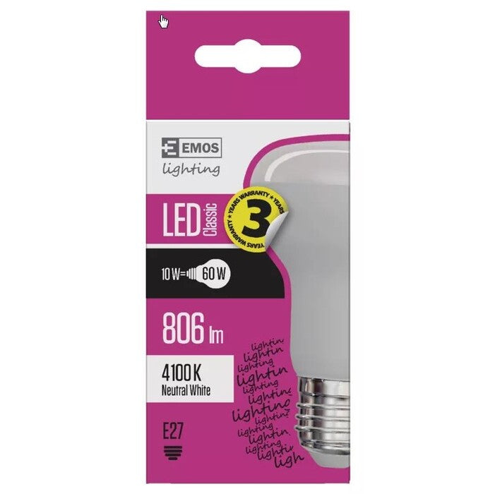 Emos ZQ7141 LED žiarovka Classic R63 10W E27 neutrálna biela