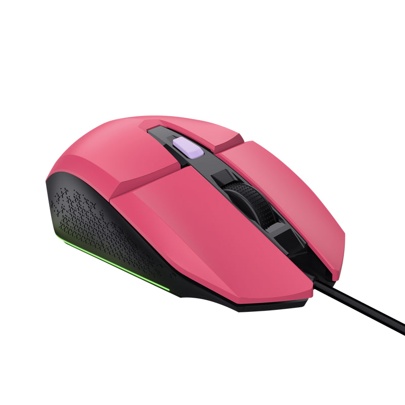 Herná myš TRUST GXT 109P FELOX, optická, USB, ružová