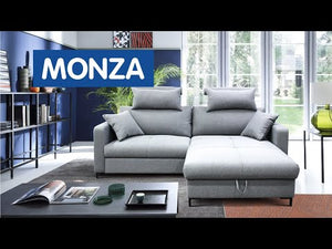 Rohová sedačka rozkladacia Monza ľavý roh sivá