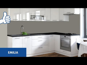 Kuchynská linka Emilia Lux 240 cm (sivá vysoký lesk)