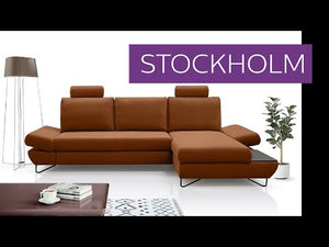 Rohová sedačka rozkladacia Stockholm roh pravý hnedosivá