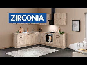 Rohová kuchyňa Zirconia pravý roh 260x240 cm (svetlý dub)