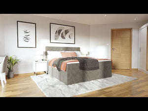 Čalúnená posteľ Madelyn 160x200,strieborná,vr. matraca a topperu