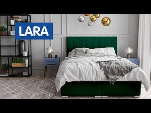 Čalúnená posteľ Lara 160x200, zelená, vr. matraca a topperu