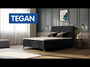 Čalúnená posteľ Tegan 140x200, sivá, vr. matraca a topperu