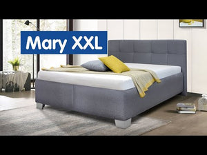 Čalúnená posteľ Mary XXL 180x200, sivá, vrátane matraca