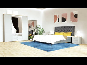 Čalúnená posteľ Tegan 120x200, sivá, vr. matraca a topperu