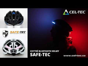 Smart helma SafeTec TYR, L, LED smerovka, červená