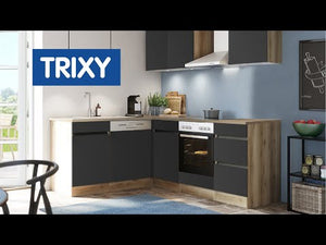 Rohová kuchyňa Trixy antracit pravý roh 310x210 cm
