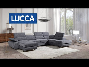 Rohová sedačka rozkladacia Lucca pravý roh sivá