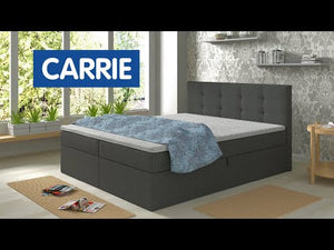 Čalúnená posteľ Carrie 160x200,tmavo sivá, vr. matraca a topperu