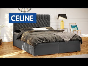 Čalúnená posteľ Celine 160x200, sivá, vr. matraca a topperu