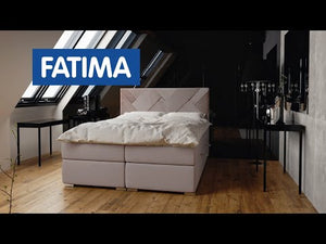 Čalúnená posteľ Fatima 120x200, sivá, vr. matraca a topperu