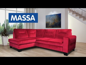 Rohová sedačka rozkladacia Massa ľavý roh červená