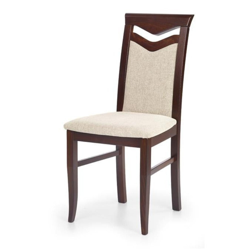 Jedálenská stolička Citróny (orech tmavý / poťah béžová)