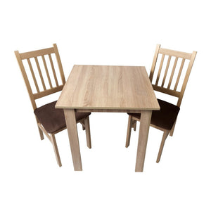 Jedálenský set Timmy - 2x stolička, 1x stôl (dub sonoma, hnedá)