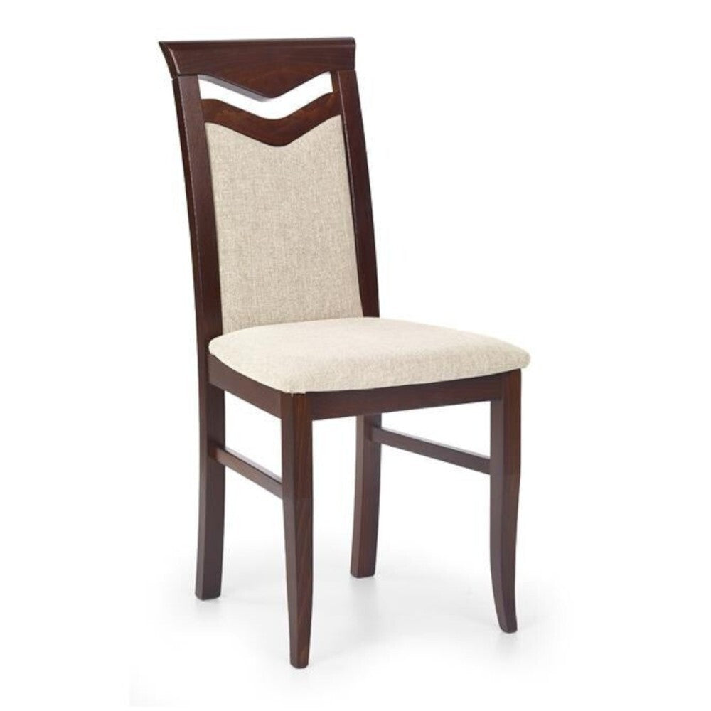 Jedálenská stolička Citróny (orech tmavý / poťah béžová)