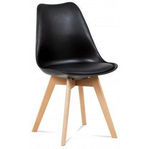Jedálenská stolička Lina čierna, plast + eko kože