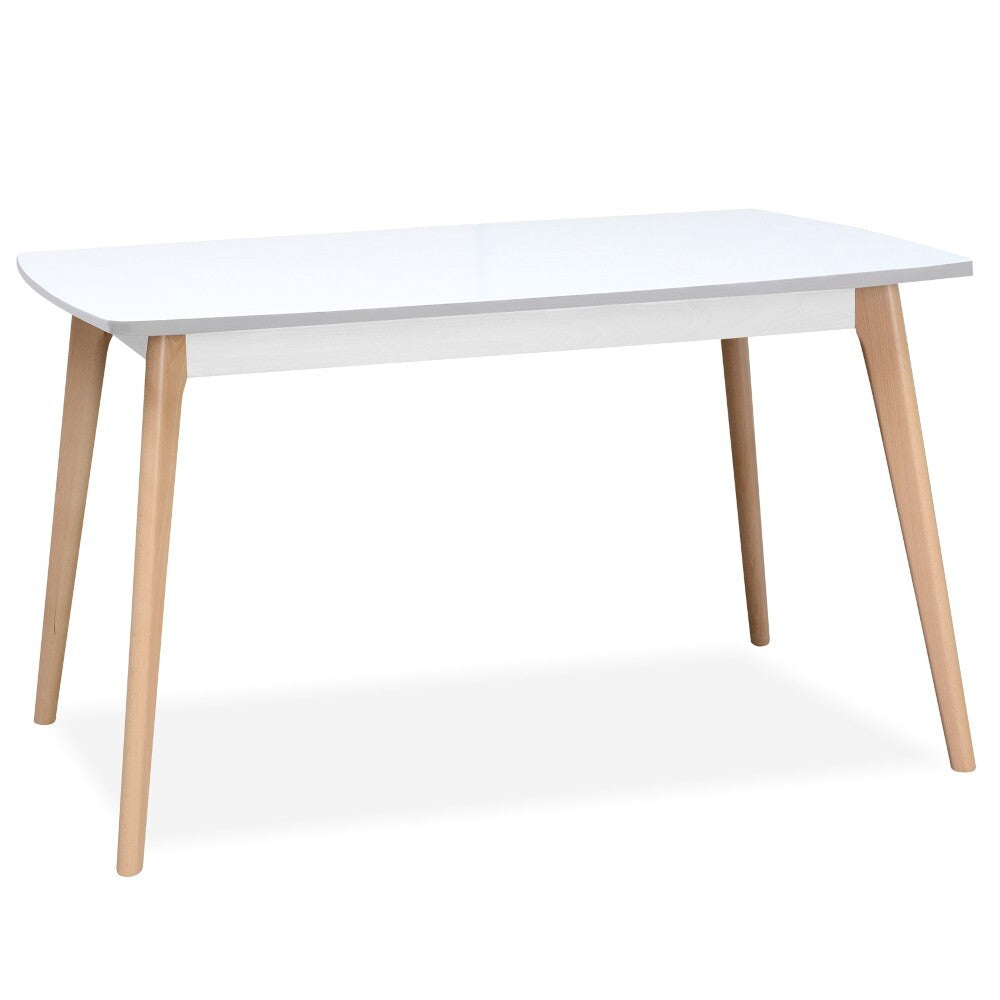 Jedálenský stôl Endever 130x76x85 cm (biela, buk)