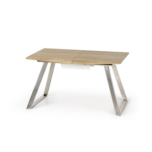 Jedálenský stôl Trevor rozkladací 130-170x76x80cm dub,strieborná