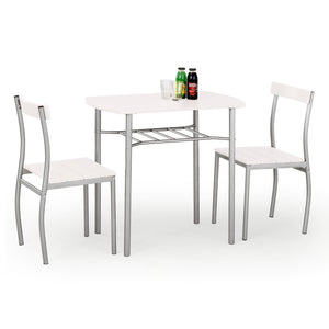 Jedálenský set Marslo - 2x stolička, 1x stôl (biela)