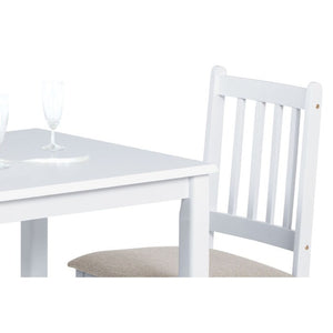 Jedálenský set Nathan - stôl, 2x stolička (biela mat, lak)