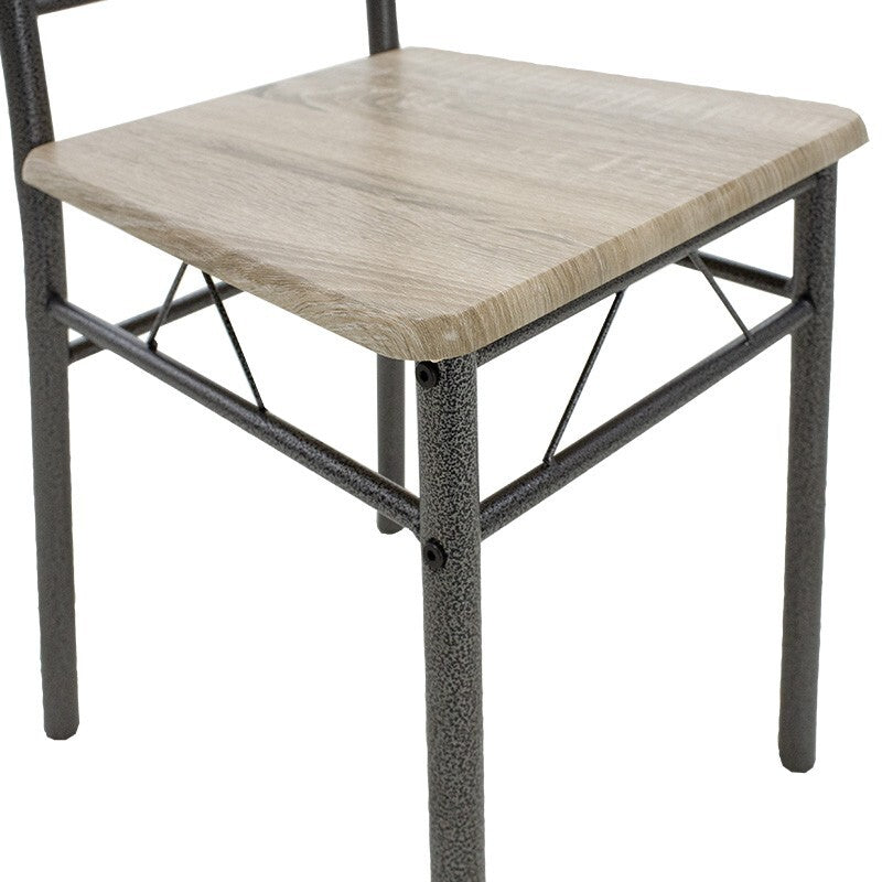 Jedálenský set Raul - 4x stolička, 1x stôl (dub sonoma, sivá)