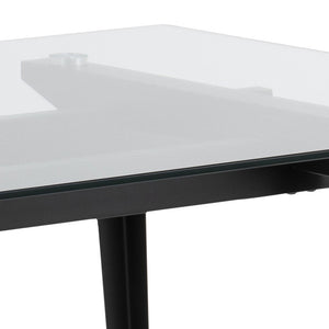 Jedálenský stôl Annecy 180x75x90 cm (číra, čierna)