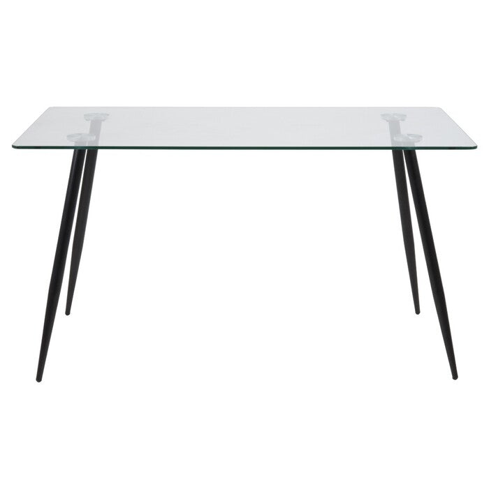 Jedálenský stôl Ballina 140x75x80 cm (číra, čierna)
