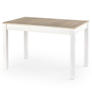 Jedálenský stôl Caumiry rozkladací 118-158x76x75 cm (dub,biela)