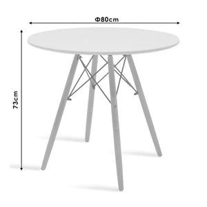 Jedálenský stôl Jardin 80x73x80 cm (biela, drevo)