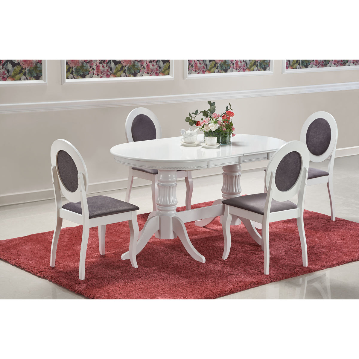Jedálenský stôl Joso rozkladacia 150-190x77x90 cm (biela)