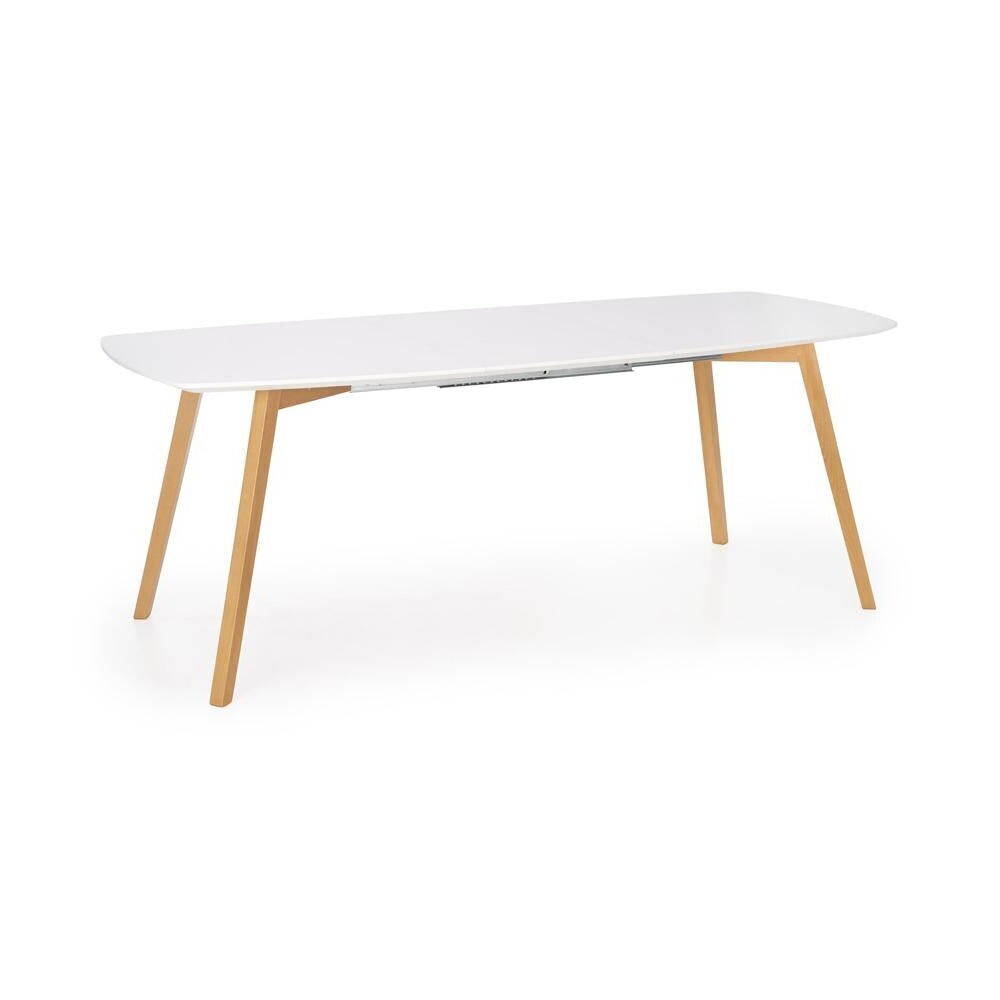 Jedálenský stôl Kajetan rozkladací 135-185x76x82 cm (biela, dub)