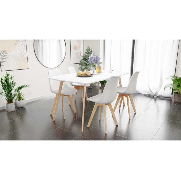 Jedálenský stôl Kajetan rozkladací 150-200x76x85 cm (biela, dub)